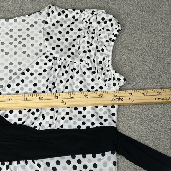 Vintage Maurices Top Womens Large Y2K Babydoll Polka Dot Short Sleeve Tie Back L - Picture 5 of 8